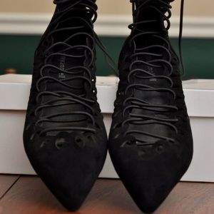 Jeffrey Campbell Shoes | Lace Up Suede Flats
